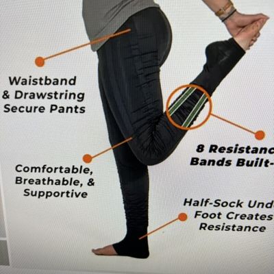 AGOGIE Sz XL Black +40 Wearable Resistance Pants Built In Resistance Bands