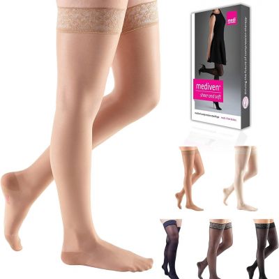 Mediven Sheer & Soft PETITE Stockings Thigh High w Lace Band 20-30 Size & Color
