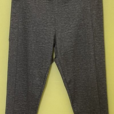 Zone Pro | Woman's Cropped Leggings w/ Cell Phone Pocket | Gray | Size M