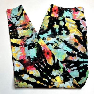 NEW LuLaRoe TC2 Legging BLACK RAINBOW Pride COLORFUL TIE DYE Tropical Swirl Line