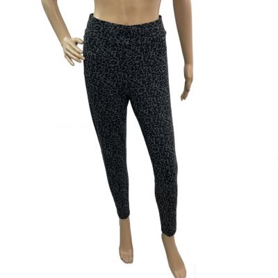 LOFT Women’s Size Medium Elastic Waist Pull On Gray Leopard Leggings