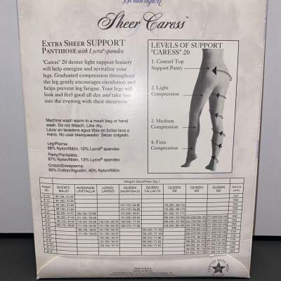 Vintage JCP Worthington Control Top Pantyhose Xtra Sheer Caress 20 Bone Average