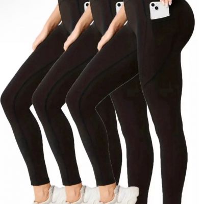 Womens High Waist Pocket Leggings Yoga Fitness Exercise Activewear