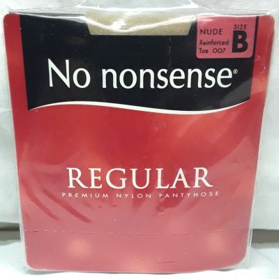 No Nonsense Pantyhose Reinforced Toe Sz B Nude Regular Premium