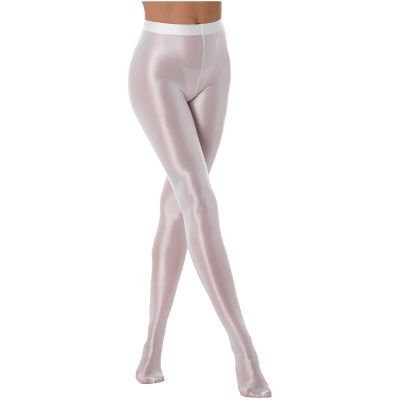 US Womens Pants Sports Pantyhose Sexy Yoga Hosiery Shiny Oil Glossy Stockings