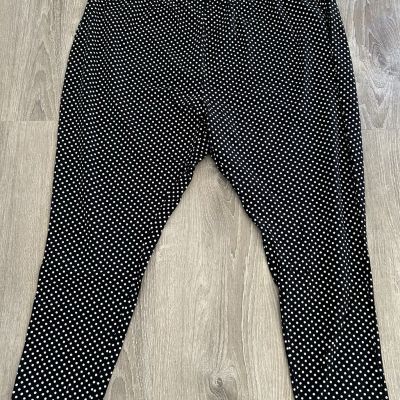 Woman Within Women’s Black Polka Dot Cotton Leggings Plus Size 4X 34/36 LN