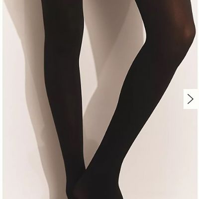 Anthropologie Black Opaque Tights Women's Large- NWT