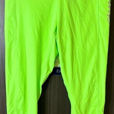 Pink Victoria's Secret Leggings Women's Medium Green Stretch Elastic Waist New