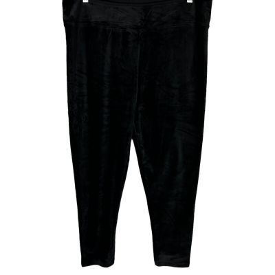 Cuddl Duds Women's Pull-on Double Plush Velour Leggings Pant Black 1X Plus Size