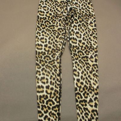 Unbranded Size M Womens Animal Print Stretch Waist High Rise Ankle Leggings 591