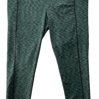 CHICO'S ZENERGY Leggings Gradient Black/Green Pockets Size 2R= US 12/14R