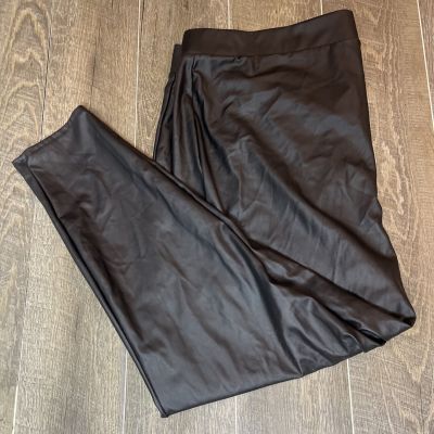 Torrid Active Black Faux Leather Ankle Pants Stretch Leggings Plus Size 4