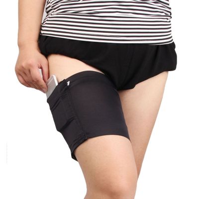 Spandex Thigh Bands Anti-Chafing Invisible Stocking Leg Straps With Pockets