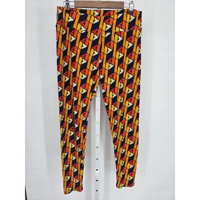 Lularoe Tall and Curvy Leggings Bright Geometric Blue Yellow Orange