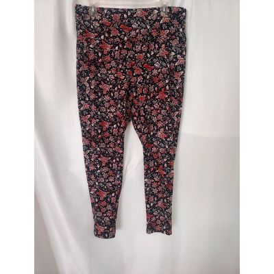 Terra & Sky Black floral print Leggings Size 1x 16W-18W)