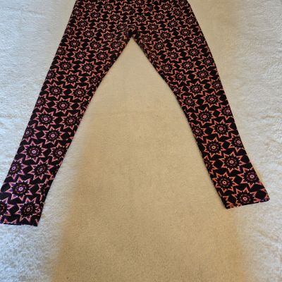 Lularoe TC Pink Stars Leggings Pull On Casual Comfy