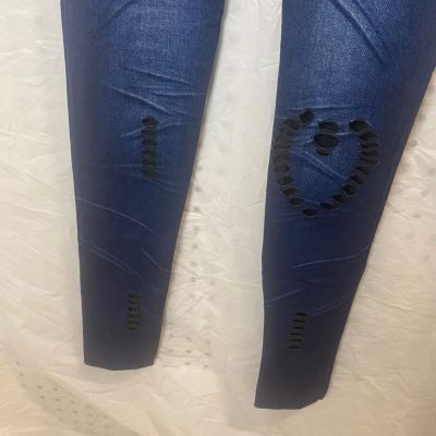 Fashion Denim Jeans Women’s Slim Fit Leggings Elastic Size S