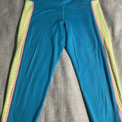 Sofibella Pants Leggings Women's Medium Tennis blues/Yellow.