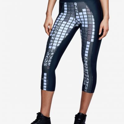 Under Armour Womens Black White Multicolor Cropped Leggings Pants