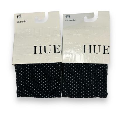 Women’s Hue Micro Dot Knee Hi Socks 2 Pair One Size Black