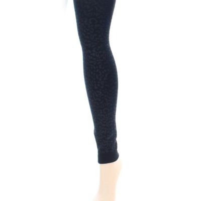 Women's Cheetah Fleece Lined Footless Winter Tights