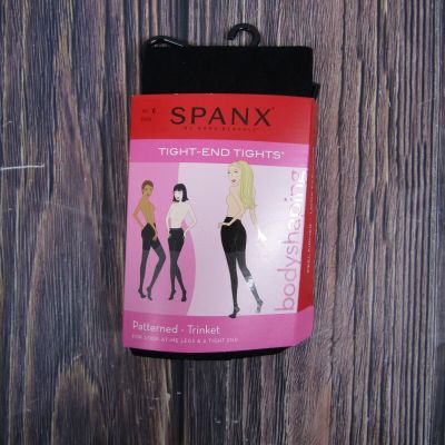 Spanx New Tight End Tights Patterned Trinket Shaping Size C 1423 Black