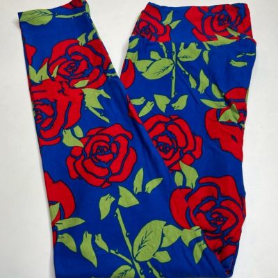 NEW LuLaRoe TC Leggings BLUE RED GREEN Flower Romantic ROSE Beautiful Sexy BOLD