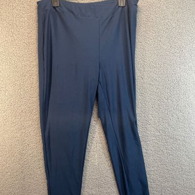 Terra & Sky Womens Solid Blue Basic Leggings Plus Size 1X