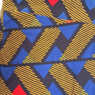 LuLaRoe One Size LeggingsYellow Blue Black Red Geometric & Stripes