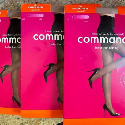 3 (THREE) NEW Commando Women's The Keeper Sheer Control Tights Size LARGE