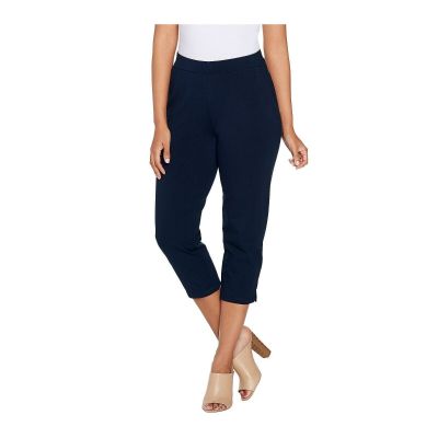 Susan Graver Weekend Premium Stretch Pull-On Capri Leggings Navy Womens Size 2X