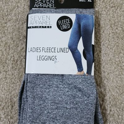 SEVEN APPAREL INTIMATES Women's Fleece Lined LEGGINGS Size XL Grey NEW