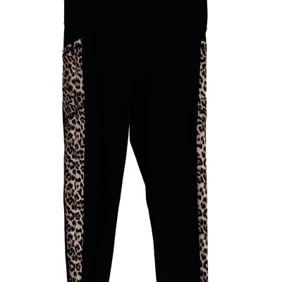 Zyia Active Leopard Pocket Brilliant Hi-Rise Capri Leggings Women SZ 6-8 Workout