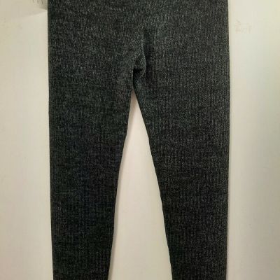 Crystal Fashions Black, Grey Mingle Knit Leggings. Size M