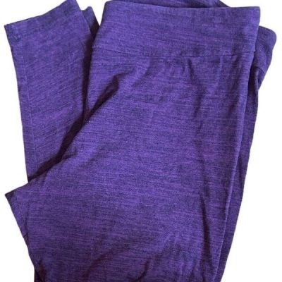 Women’s Plus Size XXXL - 3X (22) Leggings Stretch Purple Black Blended Heather