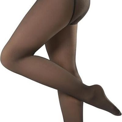 Fleece Lined tights Sheer Fake Translucent winter Warm thick tights M/L black