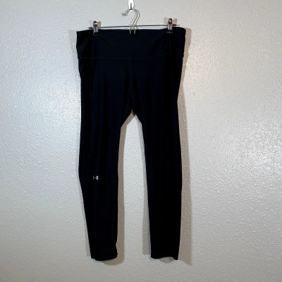 Under Armour Womens XL leggings Black high rise compression heat Gym Work Out