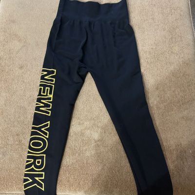 New York Black And Gold Leggins L