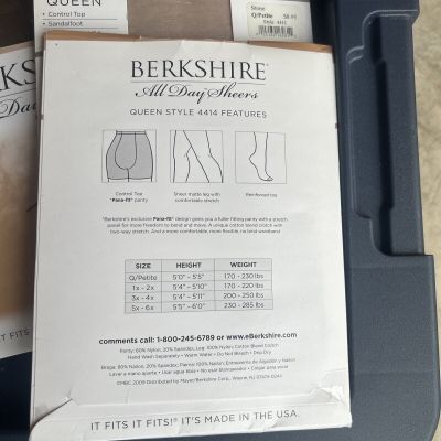 5 Pairs Of Berkshire All Day Sheers Queen Black Ivory Stone Utopia