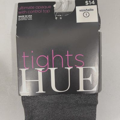 HUE Control Top Ultimate Opaque Single Pair Tights - Graphite Heather SZ 2  5788