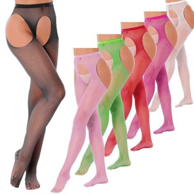 US Women Hollow Out Suspender Stockings Lingerie Crotchless Pantyhose Tights