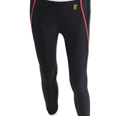 PE Nation Womens Logo Waistband In Play Leggings Black Purple Size Small