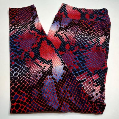 NEW LuLaRoe TC2 Leggings RED BLUE BLACK America  SNAKE Wild USA ANIMAL Rattle