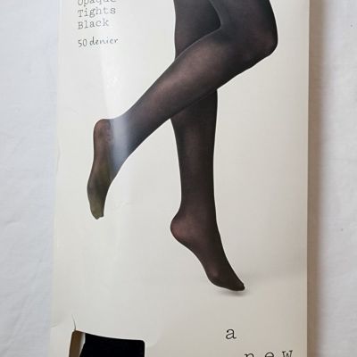 New A New Day Women's Tights Opaque High Waisted Closed Toe Black size L/XL