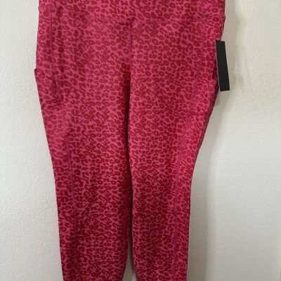 Torrid Active High Rise Pink Valentines Day Leopard Print Crop Leggings Sz 1XL