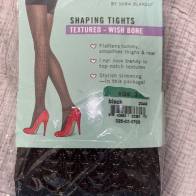 Spanx Love your Assets Shaping Tights Texture Wishbone Size 3 New Black 2049