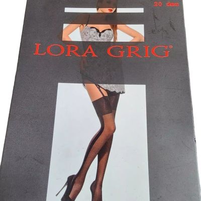 Lora Grig Thigh High Stockings Italian Designer NEW Black