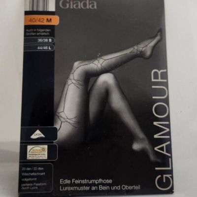 1970's Giada Glamour Panyyhose Stockings Sz Medium Germany Brown - Glitter