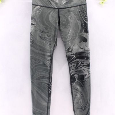 Alo Yoga Women's Airbrushed Marbled Gray Full Length Leggings Size XS