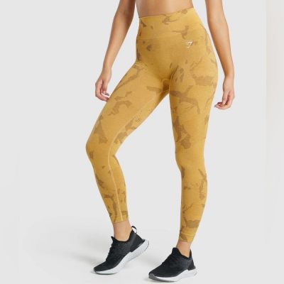 Gymshark Adapt Camo Seamless Legging Savanna Yellow Small